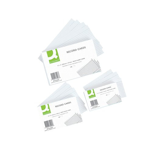 Q-CONNECT RECORD CARD 203X127MM RULED FEINT WHITE (100 PACK) KF35206