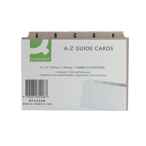 Q-CONNECT GUIDE CARD 152X102MM A-Z BUFF (25 PACK) KF35208