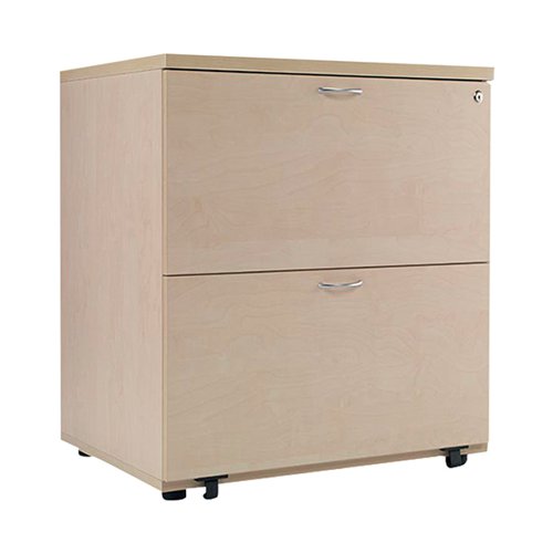 JEMINI 2 DRAWER DESK SIDE FILING CABINET 800X600X730MM MAPLE
