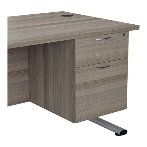 JEMINI 2 DRAWER FIXED PEDESTAL 404X655X495MM GREY OAK KF7441