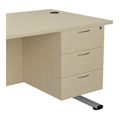 JEMINI 3 DRAWER FIXED PEDESTAL 400X655X495MM MAPLE KF74420