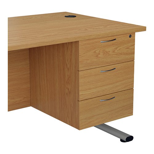 JEMINI 3 DRAWER FIXED PEDESTAL 400X655X495MM NOVA OAK KF7442