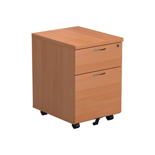 JEMINI 2 DRAWER MOBILE PEDESTAL 404X500X595MM BEECH KF74483