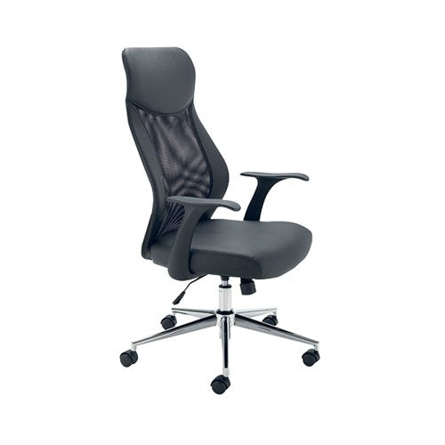 JEMINI TYNE HIGH BACK OPERATOR CHAIR 630X650X1110-1205MM BLA