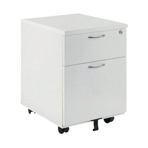 FIRST 2 DRAWER MOBILE PEDESTAL 404X500X595MM WHITE KF74765