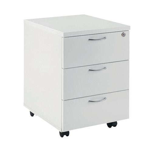 FIRST MOBILE 3 DRAWER UNDER DESK PEDESTAL 404X500X595MM WHIT
