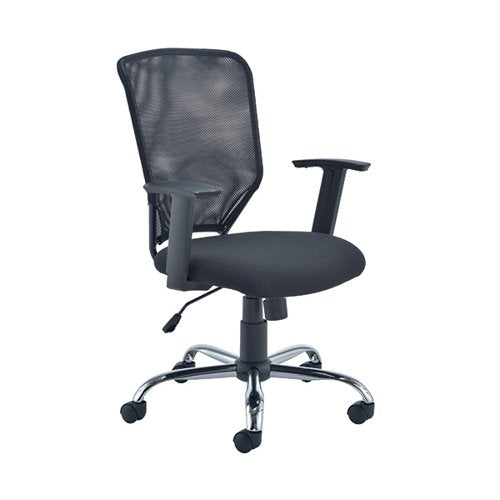 FIRST HIGH BACK TASK CHAIR 600X600X940-1030MM MESH BACK BLAC