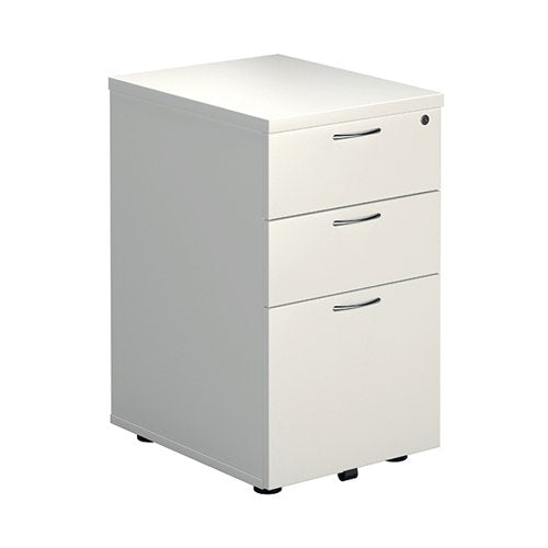 FIRST 3 DRAWER UNDER DESK PEDESTAL 404X500X690MM WHITE KF748