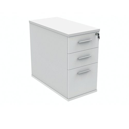 POLARIS 3 DRAWER DESK HIGH PEDESTAL 404X800X730MM ARCTIC WHI