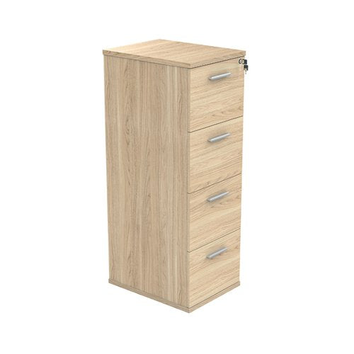 POLARIS 4 DRAWER FILING CABINET 460X600X1358MM CANADIAN OAK