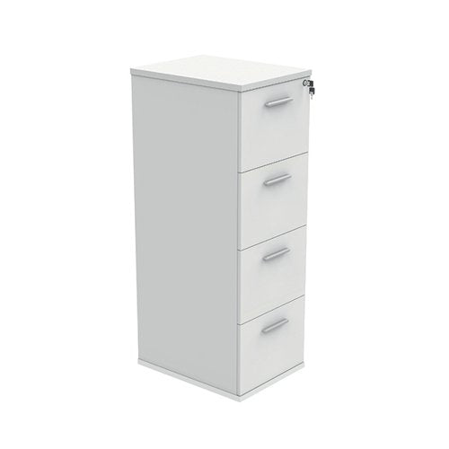 POLARIS 4 DRAWER FILING CABINET 460X600X1358MM ARCTIC WHITE