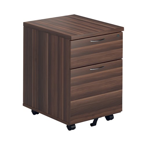 JEMINI 2 DRAWER MOBILE PEDESTAL 404X500X595MM WALNUT KF78942