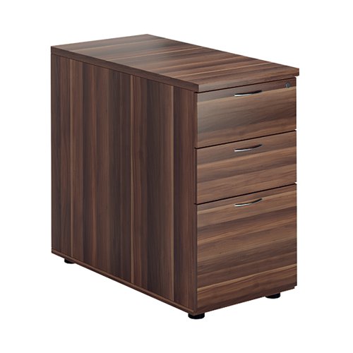 JEMINI 3 DRAWER DESK HIGH PEDESTAL 404X800X730MM WALNUT KF78