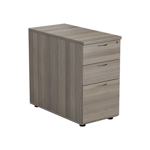 JEMINI 3 DRAWER DESK HIGH PEDESTAL 404X800X730MM GREY OAK KF