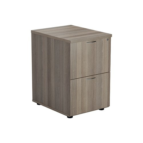 JEMINI 2 DRAWER FILING CABINET 464X600X710MM GREY OAK KF7895