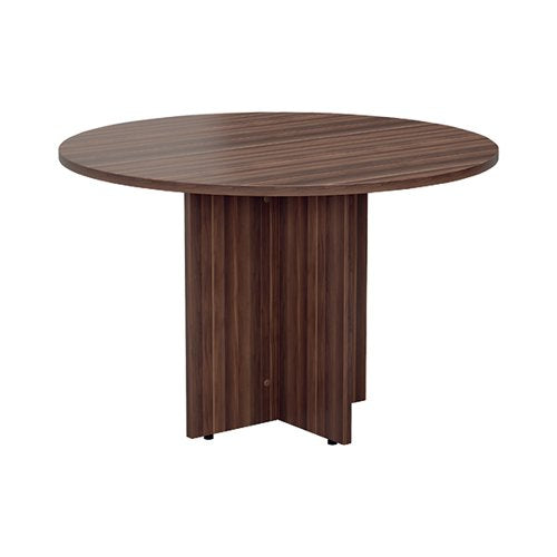 JEMINI ROUND MEETING TABLE 1100X1100X730MM WALNUT KF78960