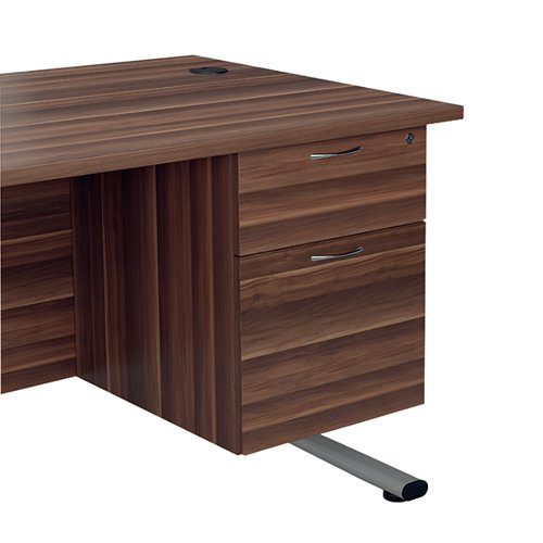 JEMINI 2 DRAWER FIXED PEDESTAL 404X500X495MM DARK WALNUT KF7
