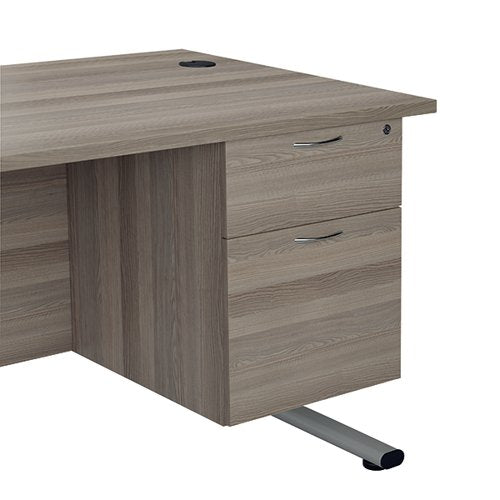 JEMINI 2 DRAWER FIXED PEDESTAL 404X500X495MM GREY OAK KF7986