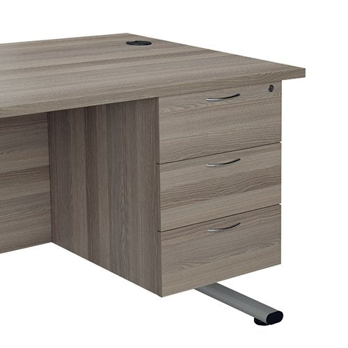 JEMINI 3 DRAWER FIXED PEDESTAL 400X500X495MM GREY OAK KF7986