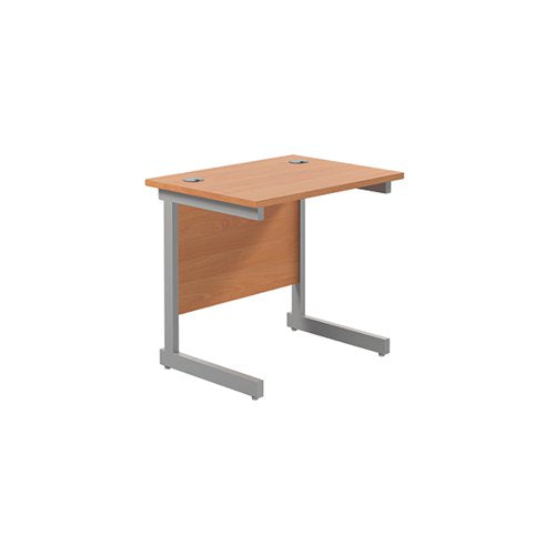 JEMINI SINGLE RECTANGULAR DESK 800X600X730MM BEECH/SILVER KF