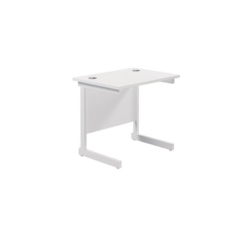 JEMINI SINGLE RECTANGULAR DESK 800X600X730MM WHITE/WHITE KF8