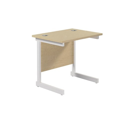 JEMINI SINGLE RECTANGULAR DESK 800X600X730MM MAPLE/WHITE KF8