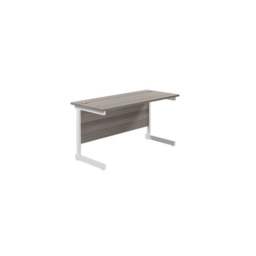 JEMINI SINGLE RECTANGULAR DESK 1200X600X730MM GREY OAK/WHITE