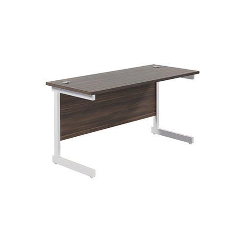 JEMINI SINGLE RECTANGULAR DESK 1200X600X730MM DARK WALNUT/WH