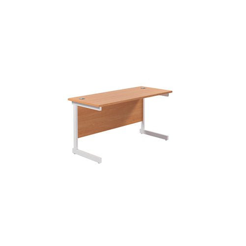 JEMINI SINGLE RECTANGULAR DESK 1400X600X730MM BEECH/WHITE KF