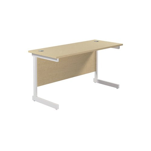 JEMINI SINGLE RECTANGULAR DESK 1400X600X730MM MAPLE/WHITE KF