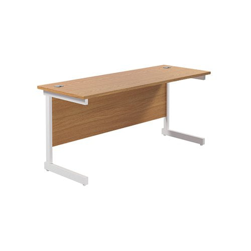 JEMINI SINGLE RECTANGULAR DESK 1800X600X730MM NOVA OAK/WHITE