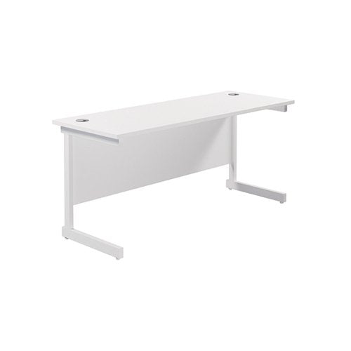 JEMINI SINGLE RECTANGULAR DESK 1800X600X730MM WHITE/WHITE KF