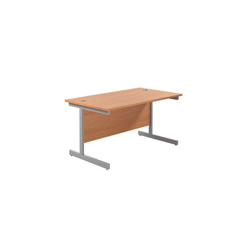 JEMINI SINGLE RECTANGULAR DESK 1200X800X730MM BEECH/SILVER K
