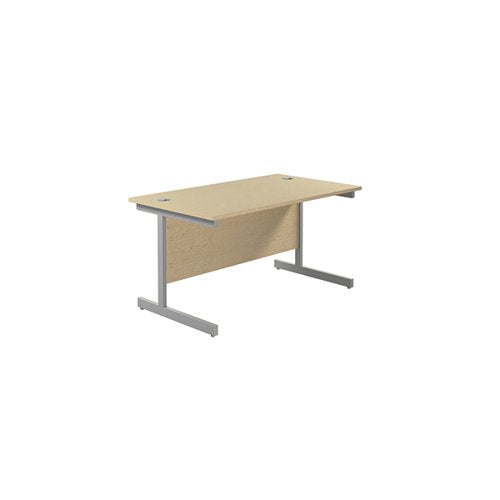 JEMINI SINGLE RECTANGULAR DESK 1200X800X730MM MAPLE/SILVER K