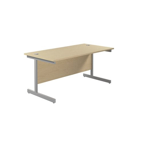 JEMINI SINGLE RECTANGULAR DESK 1800X800X730MM MAPLE/SILVER K