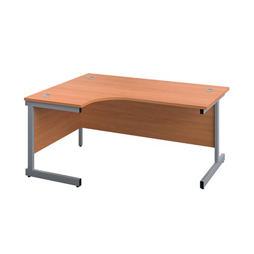 FIRST RADIAL LEFT HAND DESK 1600X1200X730MM BEECH/SILVER KF8
