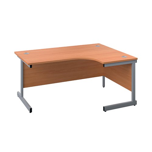 FIRST RADIAL RIGHT HAND DESK 1600X1200X730MM BEECH/SILVER KF