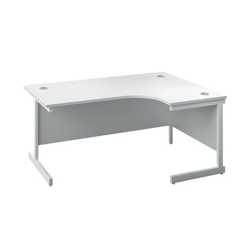 FIRST RADIAL RIGHT HAND DESK 1600X1200X730MM WHITE/WHITE KF8