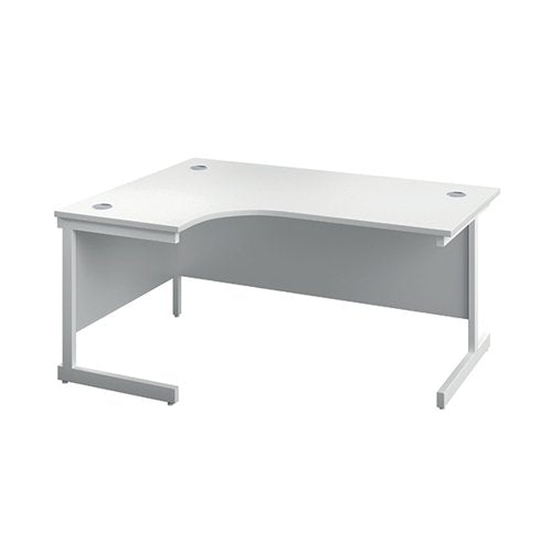 FIRST RADIAL LEFT HAND DESK 1800X1200X730MM WHITE/WHITE KF80