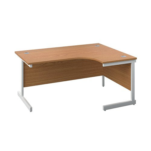 FIRST RADIAL RIGHT HAND DESK 1800X1200X730MM NOVA OAK/WHITE