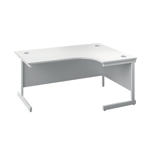 FIRST RADIAL RIGHT HAND DESK 1800X1200X730MM WHITE/WHITE KF8