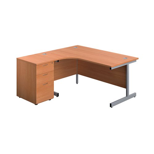 FIRST RADIAL LEFT HAND DESK WITH PEDESTAL 1600X800-1200MM BE