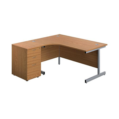 FIRST RADIAL LEFT HAND DESK WITH PEDESTAL 1600X800-1200MM NO