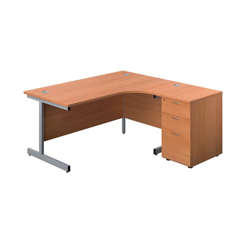 FIRST RADIAL RIGHT HAND DESK WITH PEDESTAL 1600X800-1200MM B