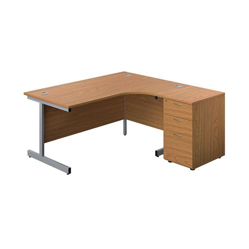 FIRST RADIAL RIGHT HAND DESK WITH PEDESTAL 1600X800-1200MM O