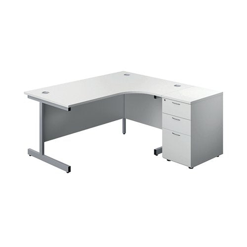 FIRST RADIAL RIGHT HAND DESK WITH PEDESTAL 1600X800-1200MM W