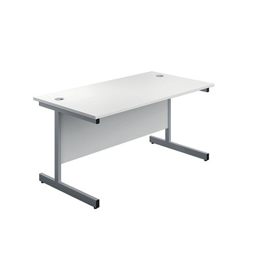 FIRST RECTANGULAR CANTILEVER DESK 1200X800X730MM WHITE/SILVE