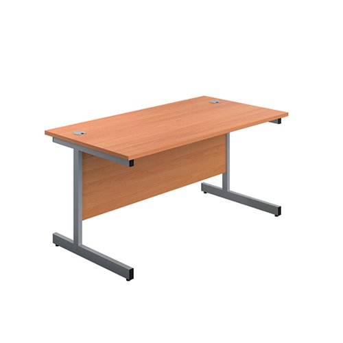 FIRST RECTANGULAR CANTILEVER DESK 1400X800X730MM BEECH/SILVE