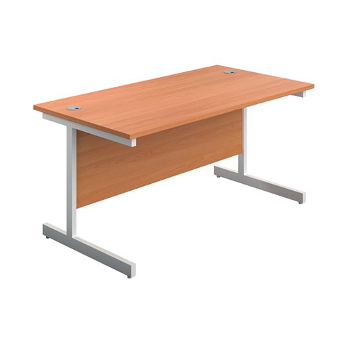 FIRST RECTANGULAR CANTILEVER DESK 1600X800X730MM BEECH/WHITE