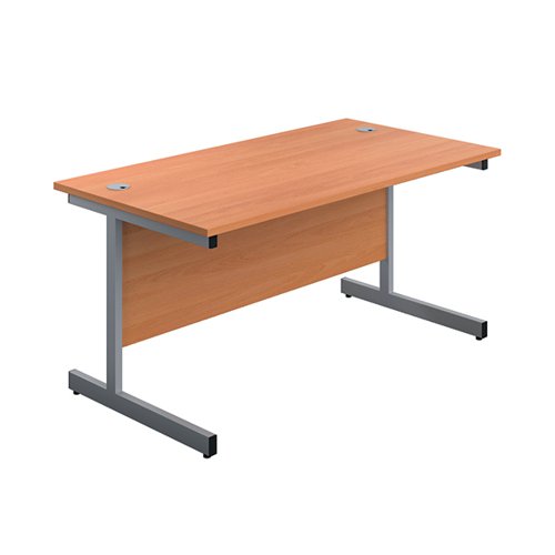 FIRST RECTANGULAR CANTILEVER DESK 1800X800X730MM BEECH/SILVE